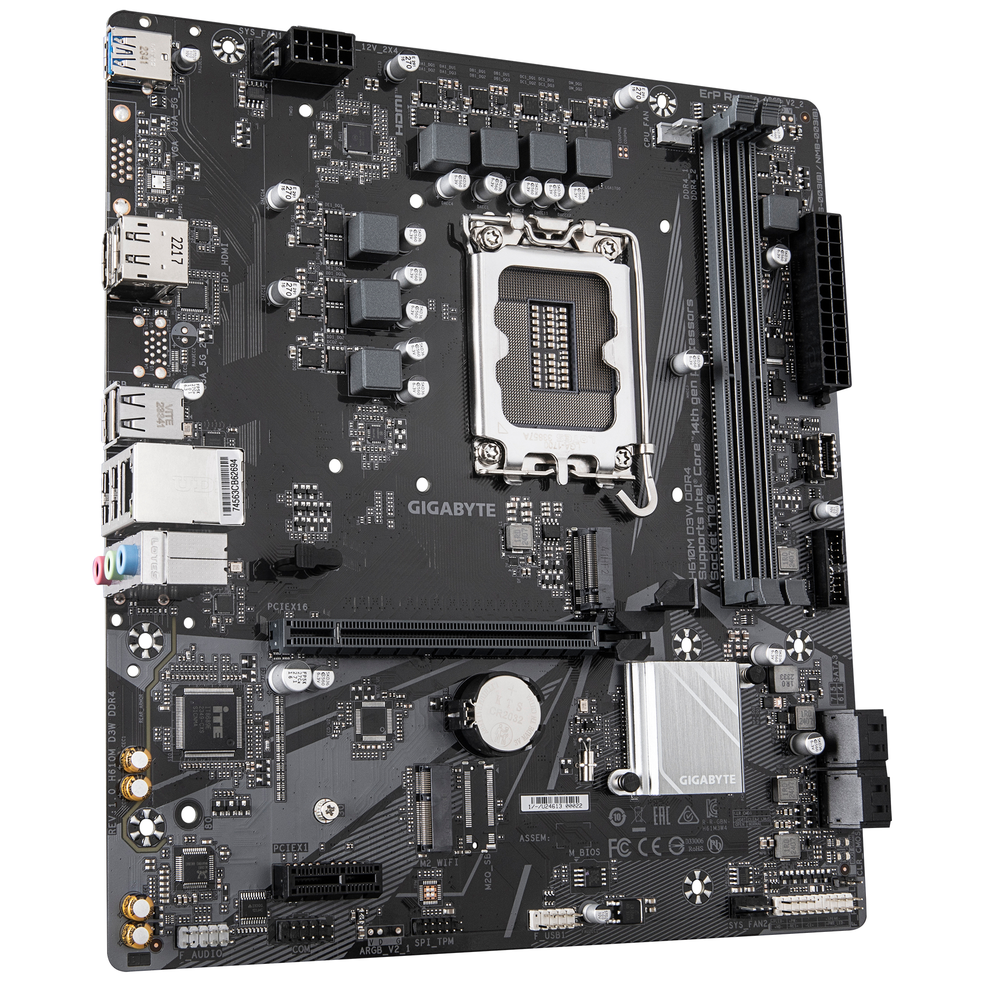 Bekijk afbeelding 3 van Gigabyte 1700 H610M D3W DDR4 - DDR4/2xM.2/DP/HDMI/µATX